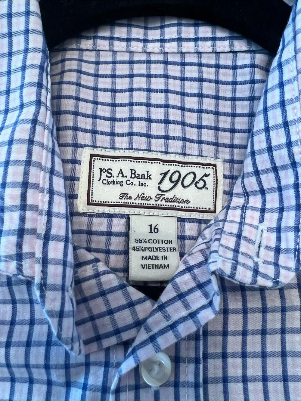 Upcycled Sleeveless Ruffled Hem Button-Down Top in Blue, Pink & White Check - Picture 3 of 3